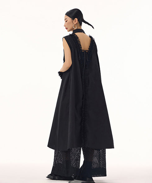 Tulle Line Backless Dress